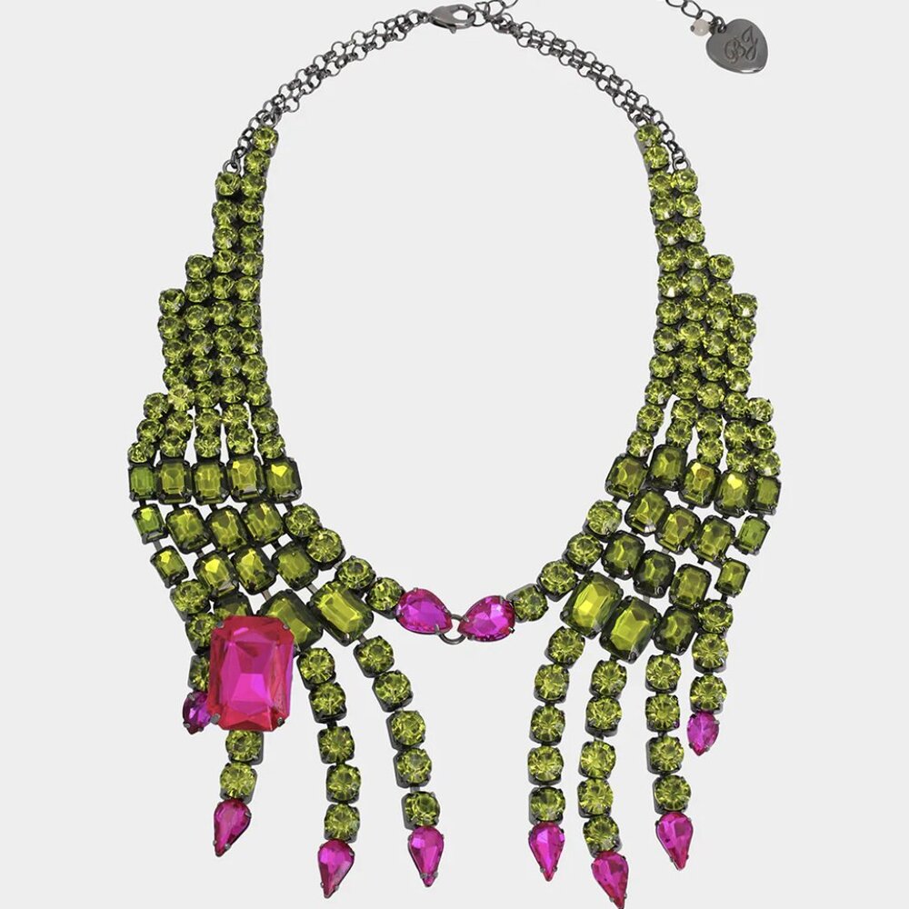Betsey Johnson Rich Witch Bib Necklace Green